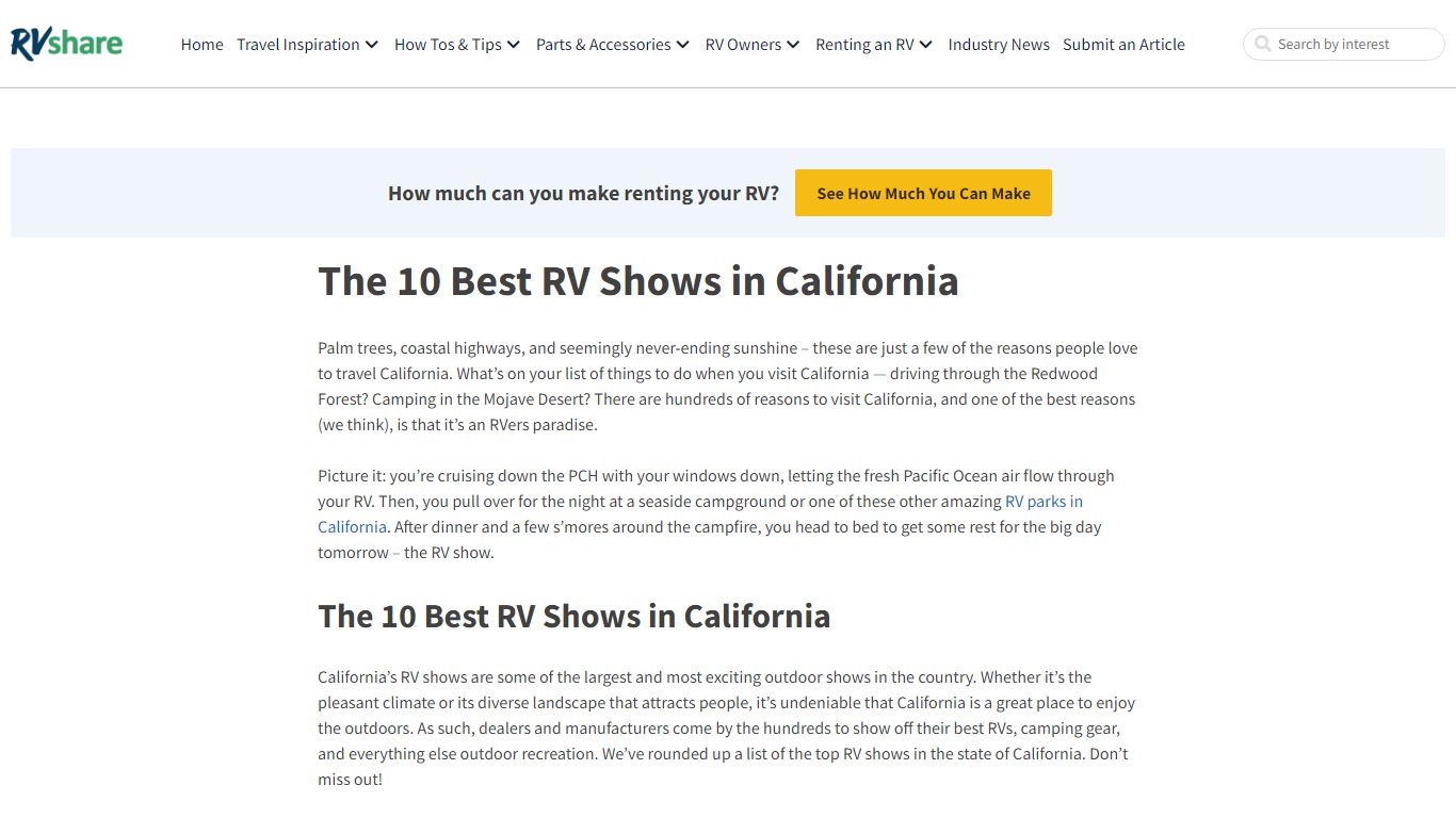 The 10 Best RV Shows in California - RVshare.com